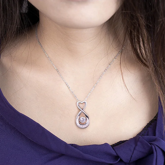Сердце ожерелье для женщин fine топаз изделия твердых стерлингового серебра 925