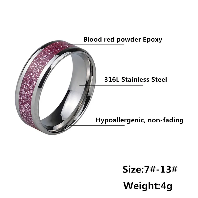 KLDY стальные ювелирные изделия размер от 7 до 13 кольца для мужчин и женщин 316L из