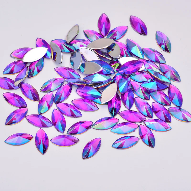 Декоративные стразы JUNAO 5*10 мм 7*15 разные цвета|ab rhinestones flatback|rhinestones flatbackcrystal ab |