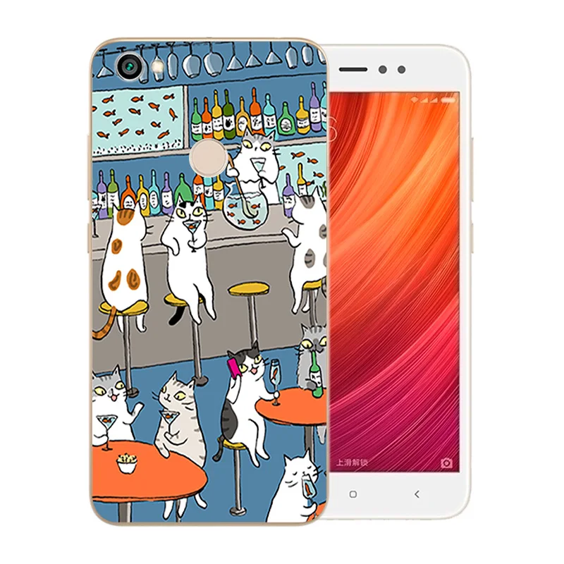 For Xiaomi Redmi Note 5A Prime Fingerprint Cases Silicone Cats Family Pattern 5.5&quot Phone for Hongmi Pro Cover |