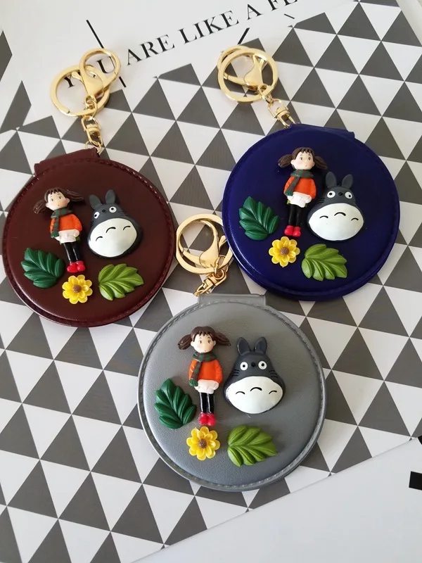 Totoro маленький цветок сливы двусторонний складной макияж портативное маленькое