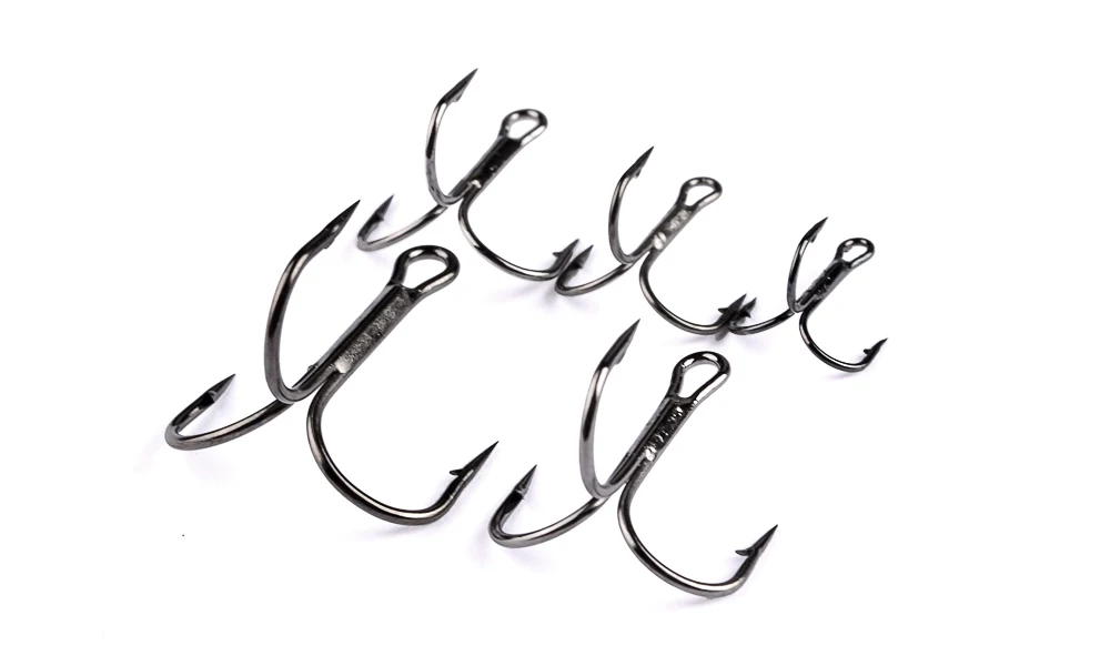 10pc/Box Fishing Hook Black Color 1/0#2/0#3/0# FishHook High Carbon Steel Treble Hooks Tackle | Спорт и развлечения