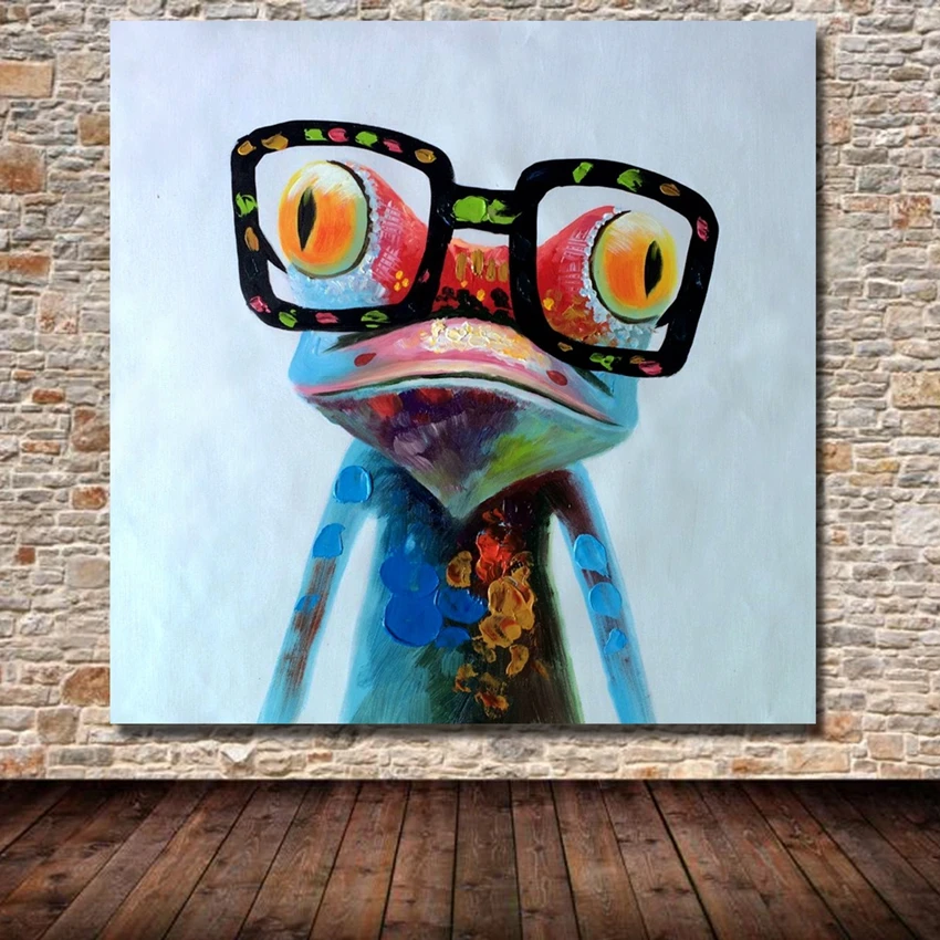 Ручная роспись Современная фотография абстрактные животные красочная лягушка