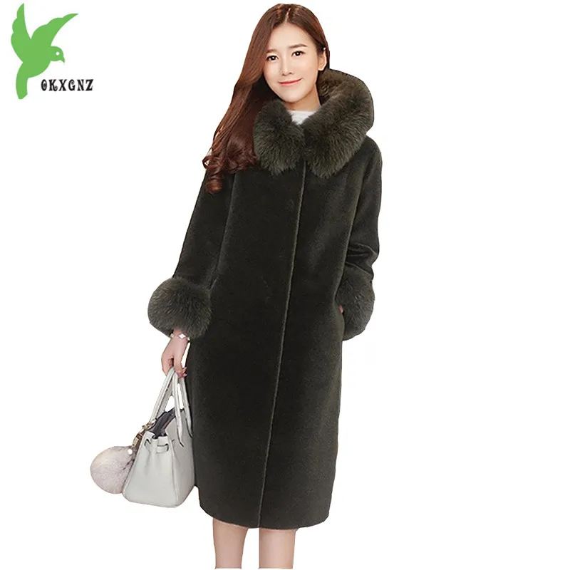 Женская длинная шуба из искусственного меха однотонная шерстяная Шуба с