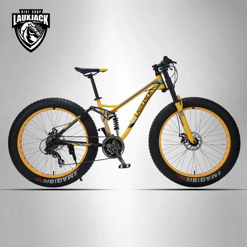 LAUXJACK горный велосипед стальная рама 24 скорости Shimano механические тормоза 26&quotx4.0
