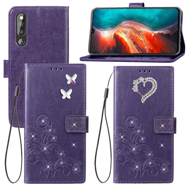 Чехол для телефона с ремешком Huawei P30 чехол бабочкой и откидной крышкой кожаный