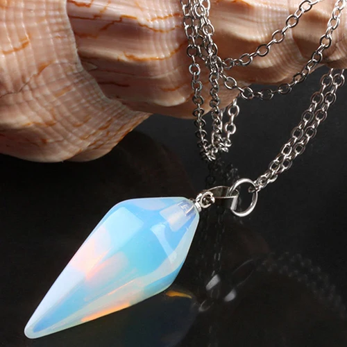 Горячие природного кварца шестиугольник Исцеление чакра рейки кулон цепи