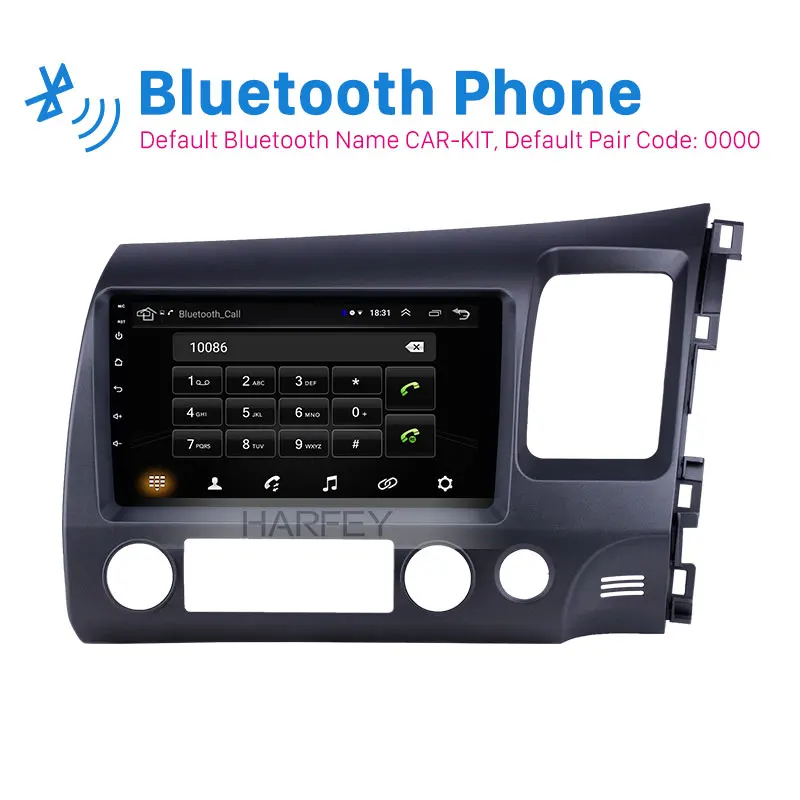 Harfey для Honda Civic RHD 2006 2011 9 дюймов Android 8 1 HD сенсорный радио с Bluetooth и GPS USB AUX поддержка