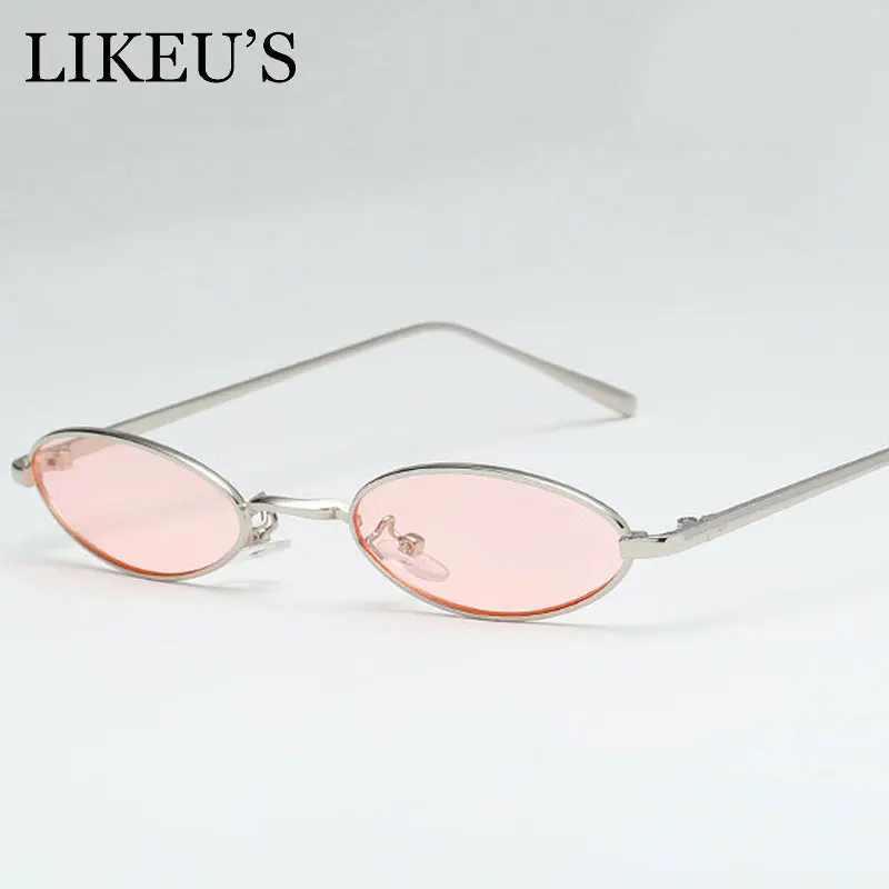 Маленькие овальные металлические солнцезащитные очки LIKEU'S для женщин и мужчин