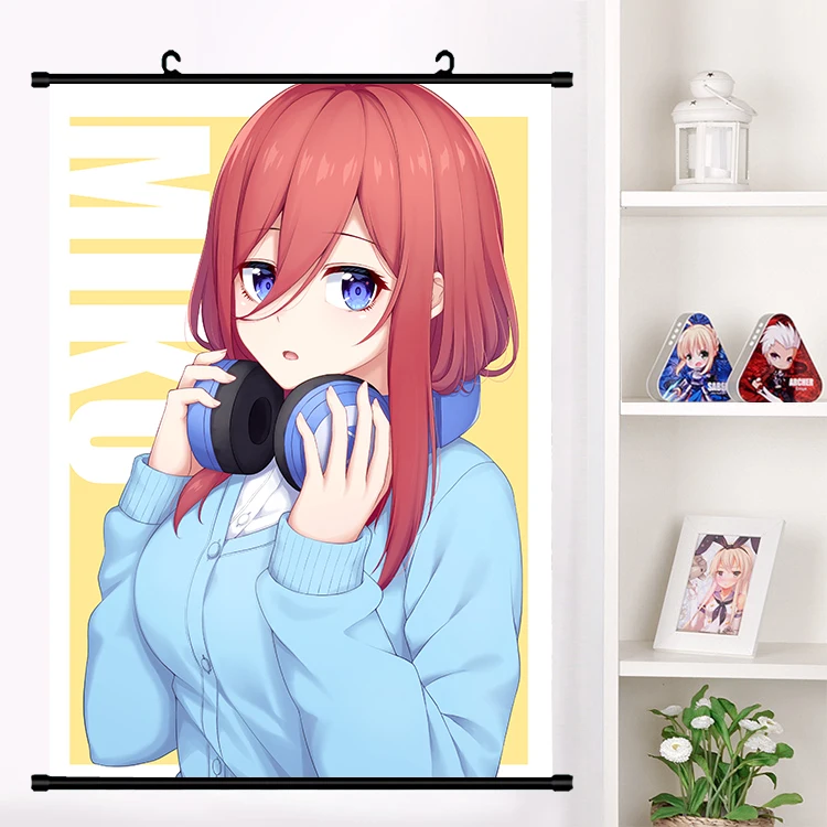 Японское аниме Go-Toubun no Hanayome Nakano Miku настенный свиток Фреска плакат мультфильм настенные подвесные плакаты коллекция домашнего декора искусство
