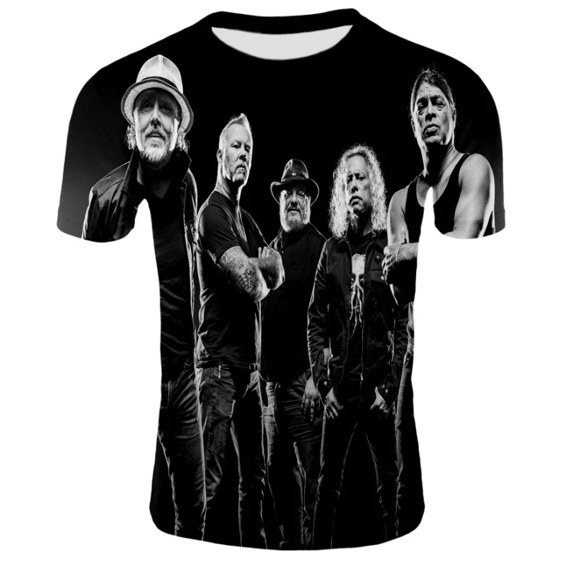 Жесткая металлическая рок-группа Мужская футболка для мужчин хип-хоп 3d принт