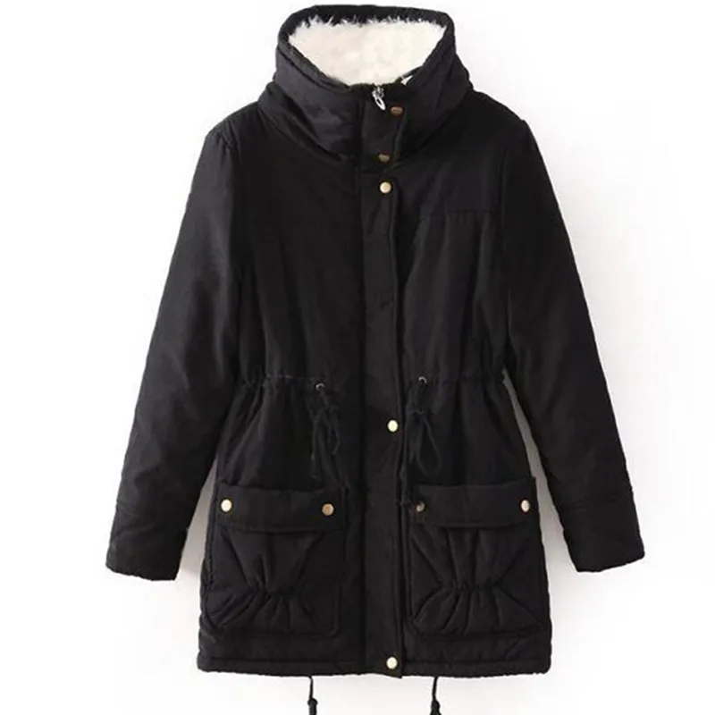 Женская куртка с хлопковой подкладкой большого размера зимняя тонкая средней