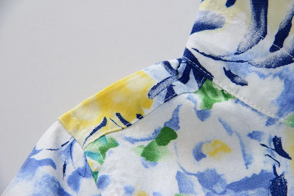 Рубашка из 100% хлопка с цветочным рисунком гавайская рубашка aloha для мальчиков T1531