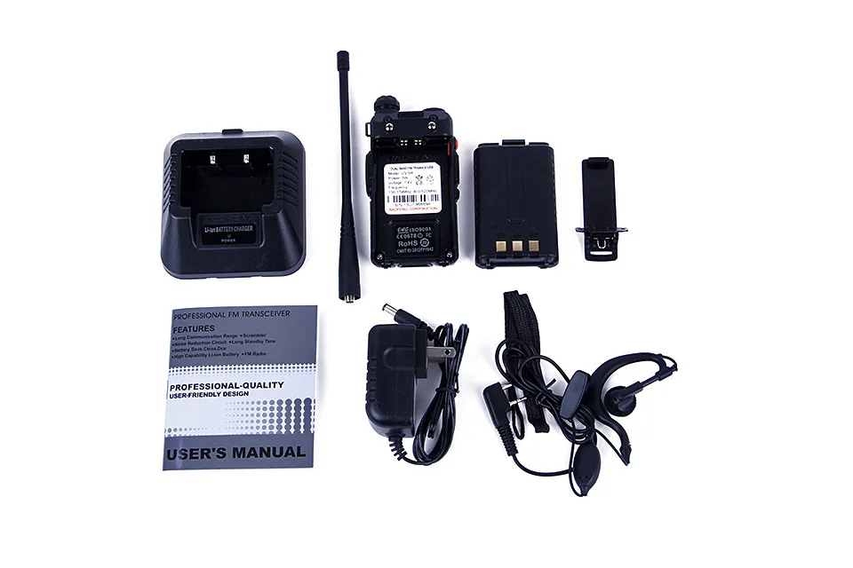 Portable Radio Set BaoFeng UV-5R 5W Dual Band VHF/UHF Handheld Two Way Radio CB Walkie Talkie Ham Radio Communicator Transceiver