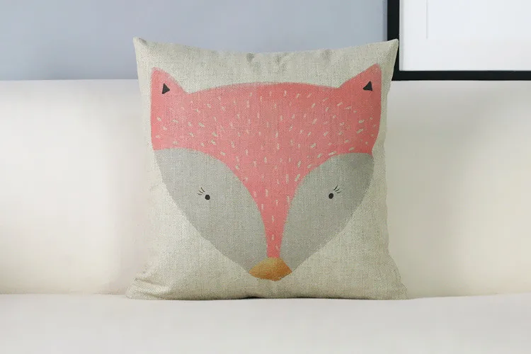 Скандинавские Мультяшные животные подушки Happy Bear Fox белье наволочки диванные