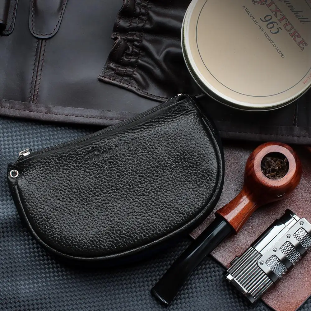 Аксессуары для табачных труб из натуральной кожи чехол табака черный чехлы