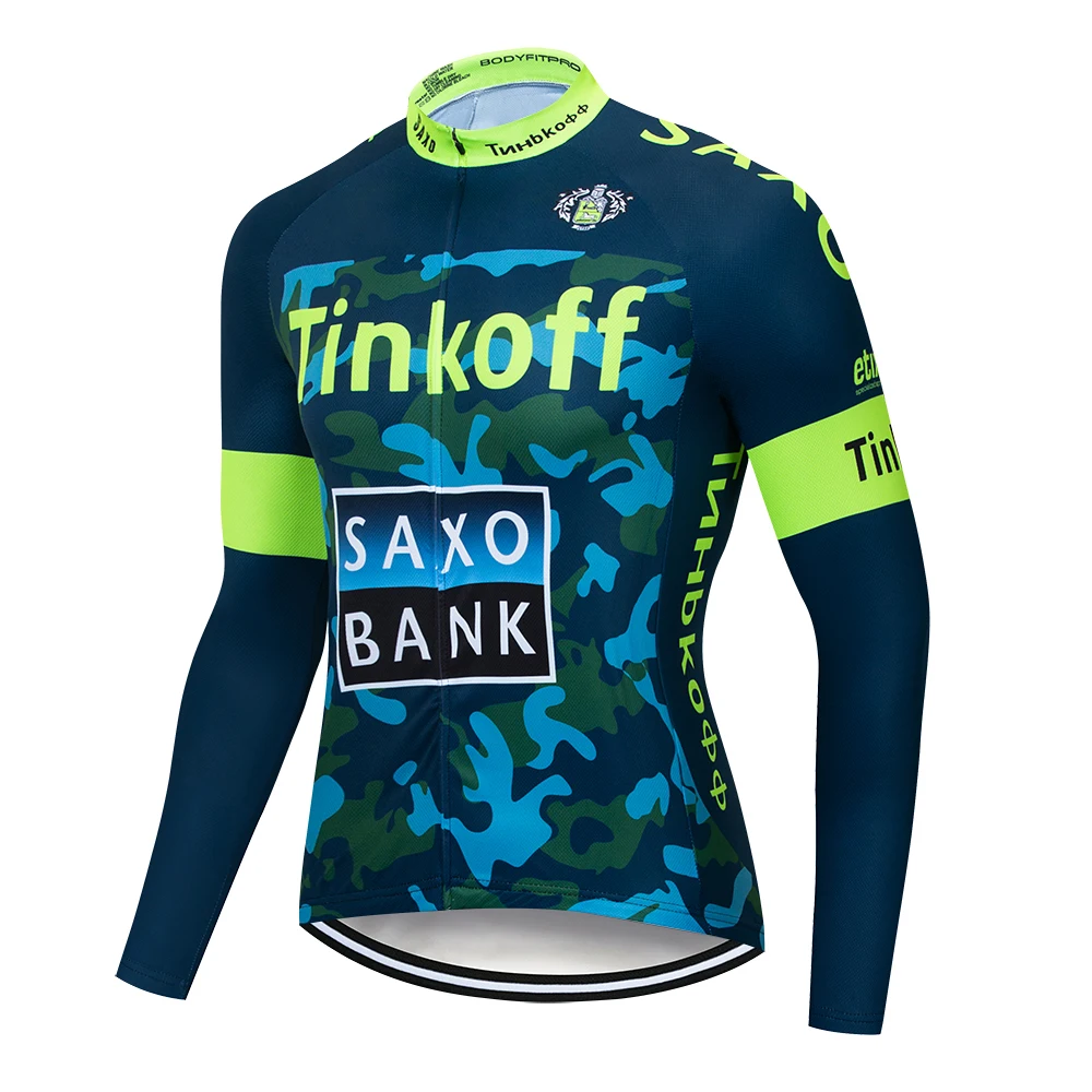 2019 Тинькофф saxo bank с длинным рукавом Велоспорт Джерси комплект Ropa Ciclismo человека