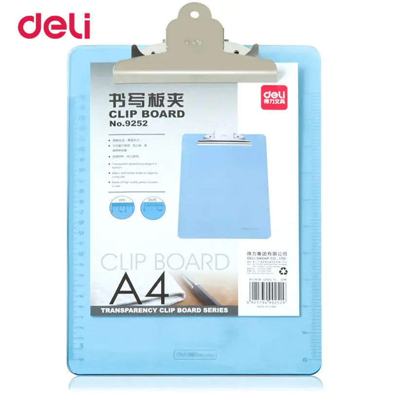 

Deli Harder Plastic clips Practical Holder Write Sub-Plate Vifrification Colour School / office New Hot 315*225mm clips