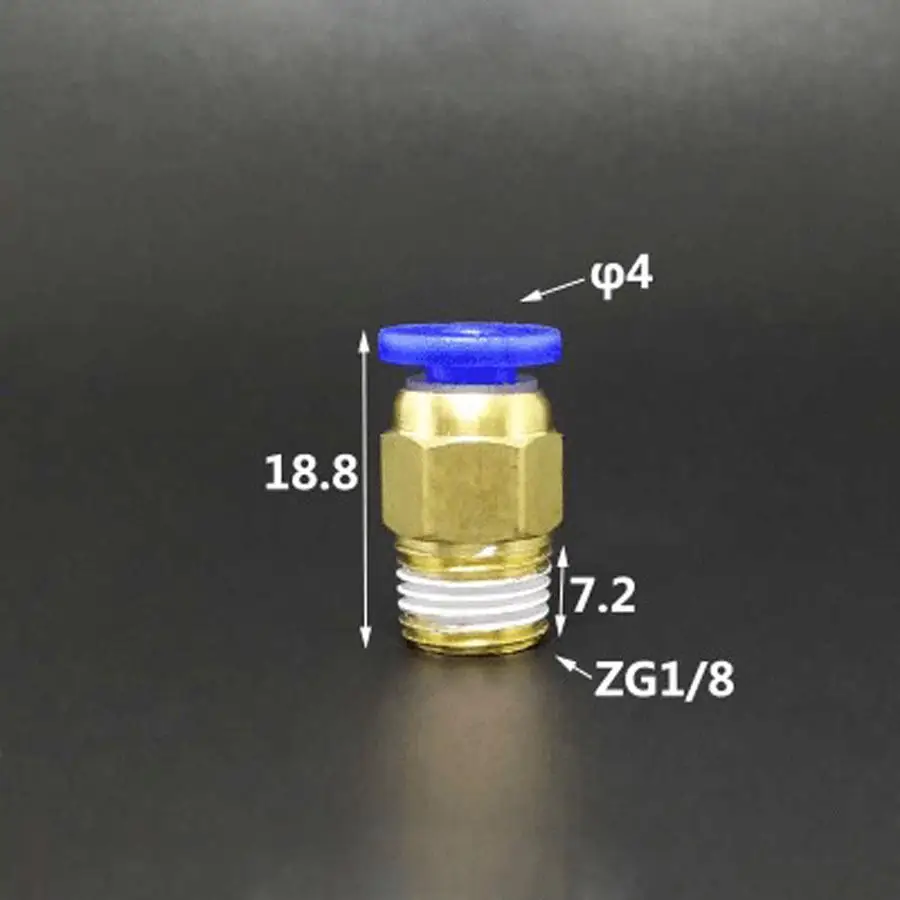 DN6 G 1/8 "BSP Male x Fit трубка OD 4 мм латунный пневматический шланг Быстрый Соединитель