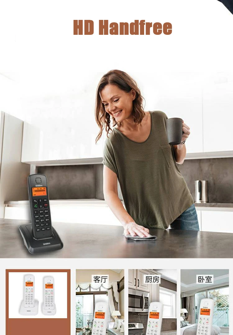 Цифровой беспроводной телефон с будильником вызова ID Handfree с подсветкой ЖК-стационарный беспроводной телефон для офиса, дома, бизнеса