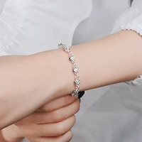 trendy 925 sterling silver bracelets women jewelry exquisite rose flower bracelets for women birthday gift personality bijou