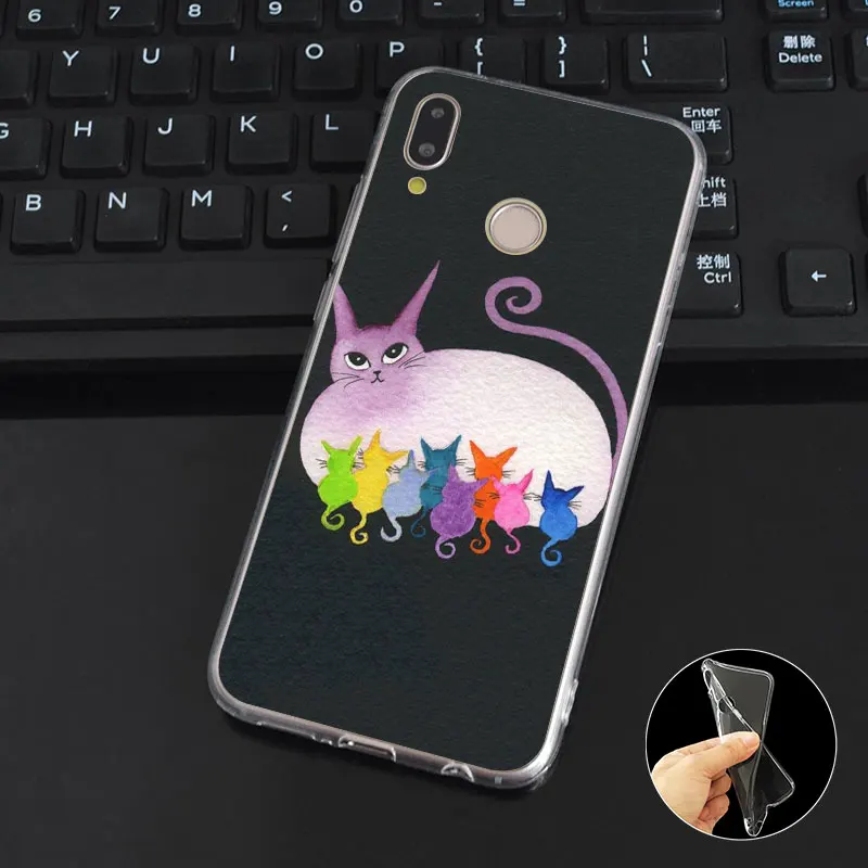 DREAMFOX K054 милый Кот Мягкие TPU силиконовый чехол для huawei Honor 6A 6C 7X9 10 P20 Lite pro P Smart |