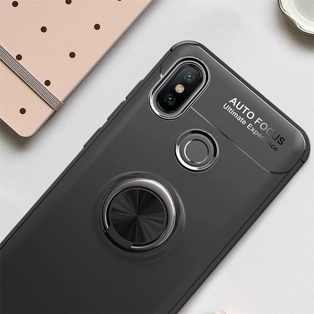 Чехол для Huawei Honor 8C мягкий силиконовый чехол из ТПУ с магнитным кольцом телефона |