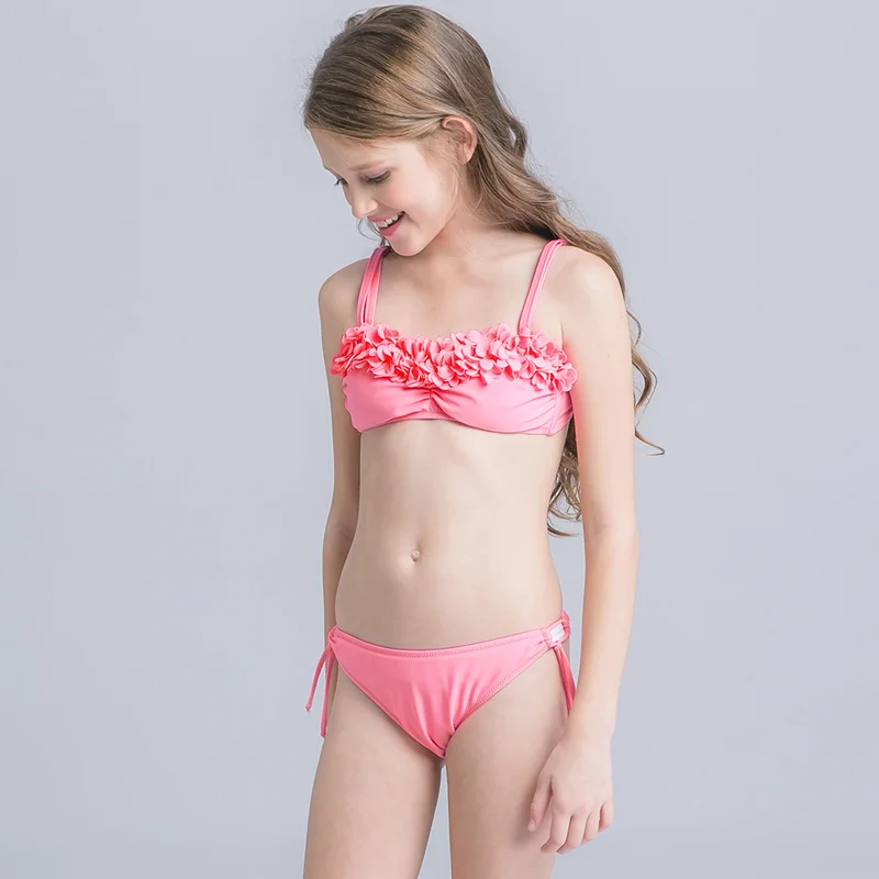 Цветочные Бикини для большой Обувь девочек детей купание костюм 2 шт. Для ванной