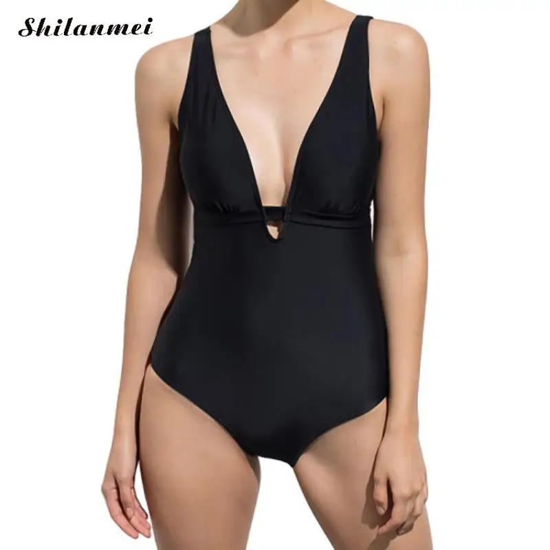 2018 Новый Высокая Талия Одна деталь купальный костюм Для женщин Сплошной Монокини
