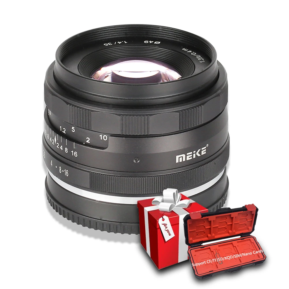 Meike 35 мм f1.4 ручной фокус объектив для Sony E mount A7II A6000 A7/Fuji x mount/Canon EOS M M6 M50/M4/3