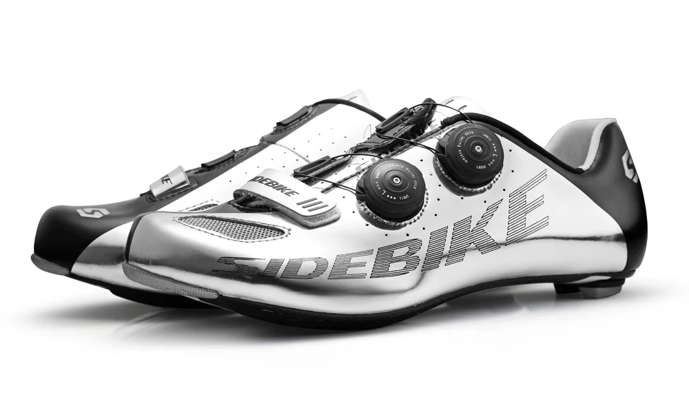 Sidebike Углеродные велосипедные кроссовки для шоссейного велосипеда, мужские гоночные профессиональные спортивные велосипедные кроссовки с самоблокирующимся замком, Серебристые