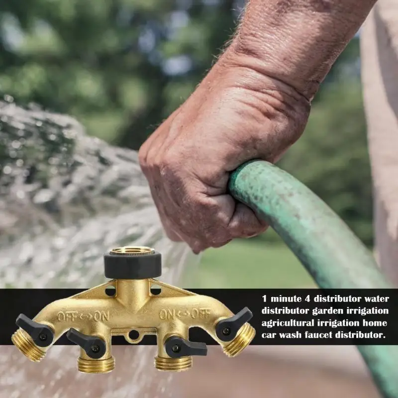 4 отдельных отверстия кран клапан шланг сплиттер садовый адаптер для орошения
