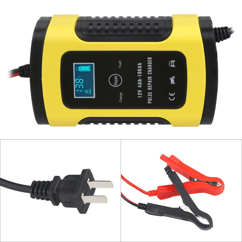 Universal 6A 12v Intelligent Smart Motorcycle Car Battery Pulse Charger Repair Type Lead Acid Storage Charger Battery Auto