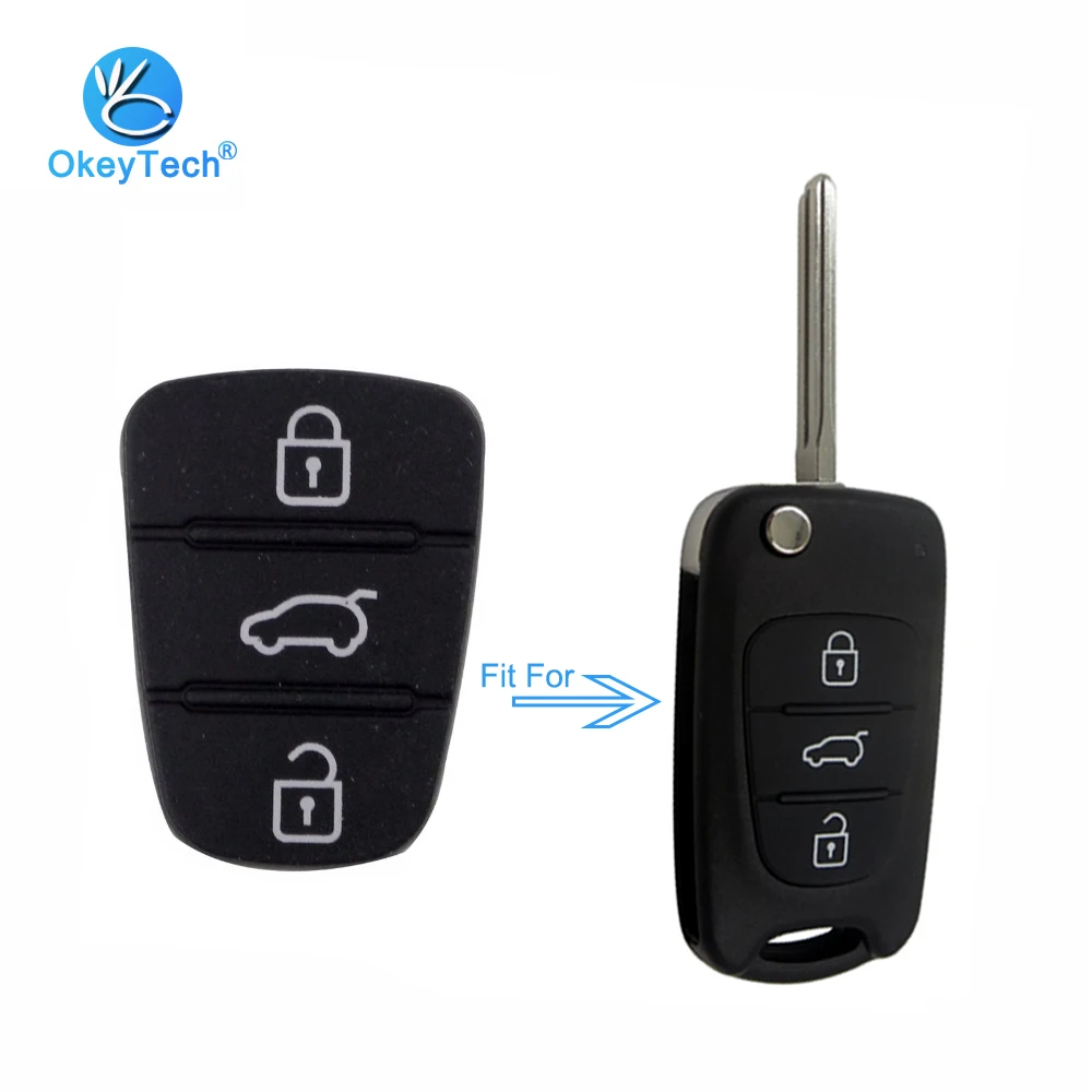 OkeyTech 3 кнопочный сменный флип чехол для автомобильного ключа ремонта резиновый