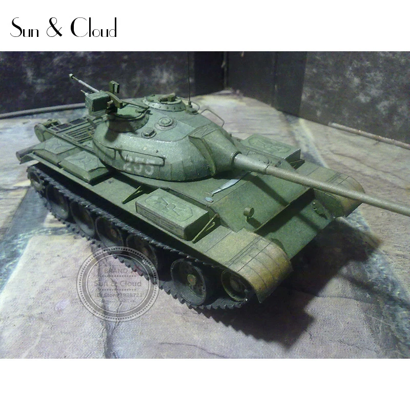 1:35 3D T-54 Танк Советской России Бумажная модель собрать ручная работа игра-головоломка DIY детские игрушки
