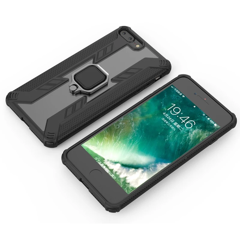 Стенд с металлическим кольцом Магнитный чехол для iPhone 11 Pro Max 6 7 8 Автомобильный