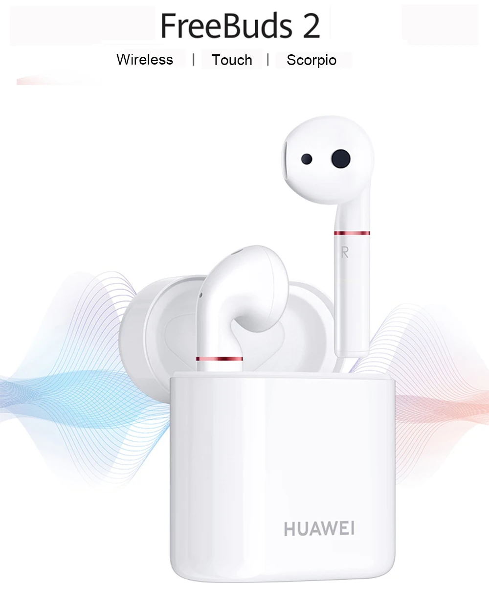 Оригинальные наушники huawei FreeBuds 2, Bluetooth, беспроводное соединение с микрофоном, Беспроводная зарядка, гарнитура, стерео звук для телефона
