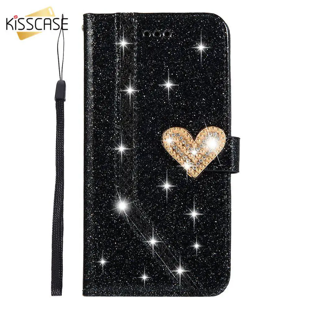 Чехол KISSCASE Heart Bling Для Huawei Mate 20 Pro P20 Lite P10 Алмазный чехол для 10 P8 Lite|Чехлы-портмоне| |