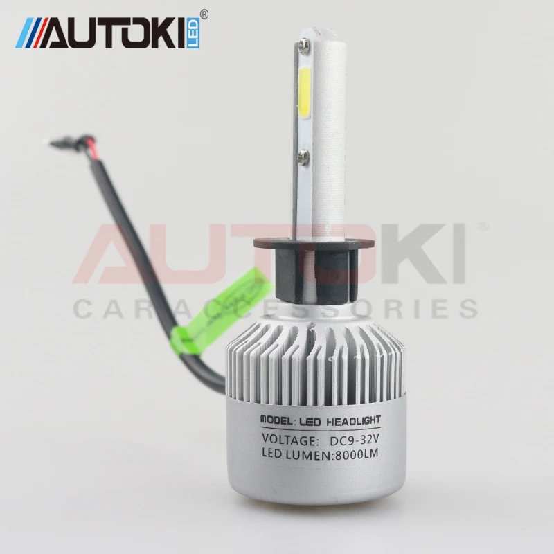 Autoki s2 H1 H3 H7 H4 H11 9005 9006 9007 светодиодный фонарь для фар 72 Вт 8000LM Авто налобный все в