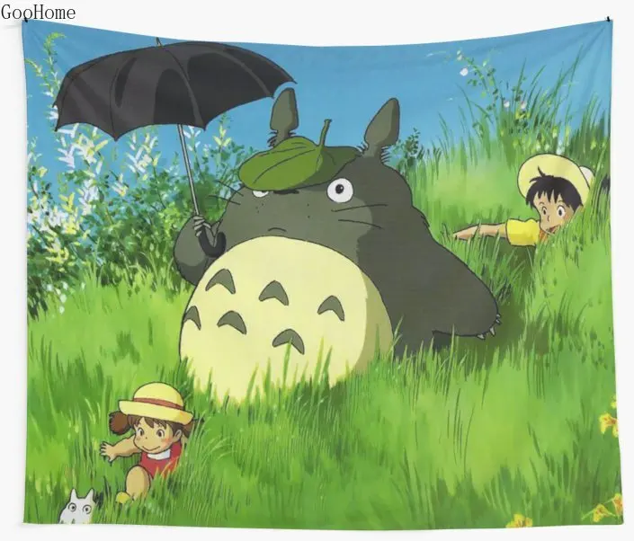 Настенное гобеленовое пляжное полотенце Ghibli Totoro одеяло из полиэстера йога