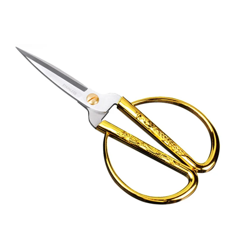 Ножницы из нержавеющей стали резные золотые тона дракона для рукоделия вечерние