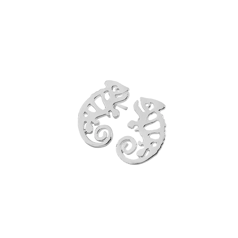 Yiustar Girls Earrings Chameleon Iguana Animal Stud for Women Children Origami Tiny Earring Kids Ear Studs Party Gift | Украшения и