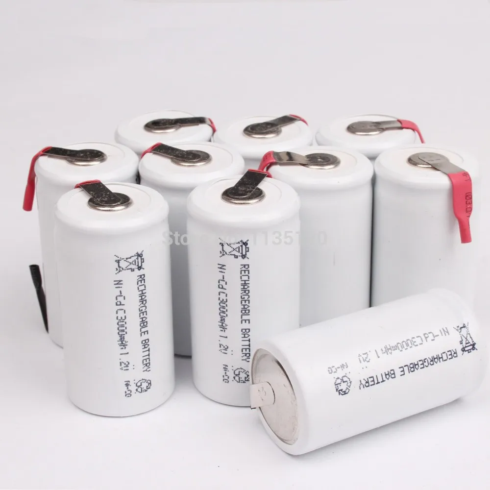 

Russia hot sell white color ! 4 PCS a set Ni-CD C 1.2V 3000 mah Rechargeable Battery