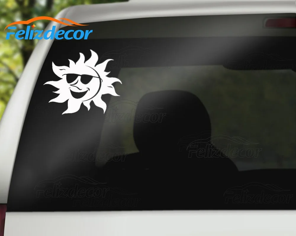 Наклейка на автомобиль позитивное солнце солнцезащитные очки в пляжном стиле