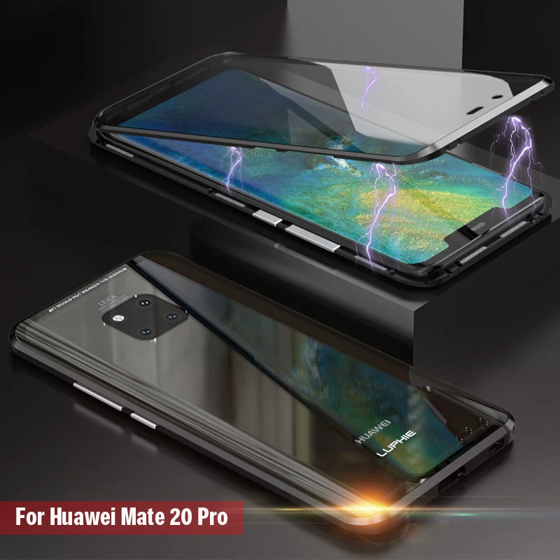 360 полный защитный чехол для Huawei Mate 20 Pro магнитный металлический корпус рамка и