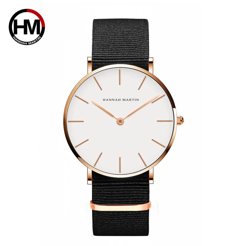 HANNAH MARTIN Fashion Casual Quartz Watch Women Nylon Strap Dress Watches Relojes Hombre Hot Gift relogio feminino | Наручные часы