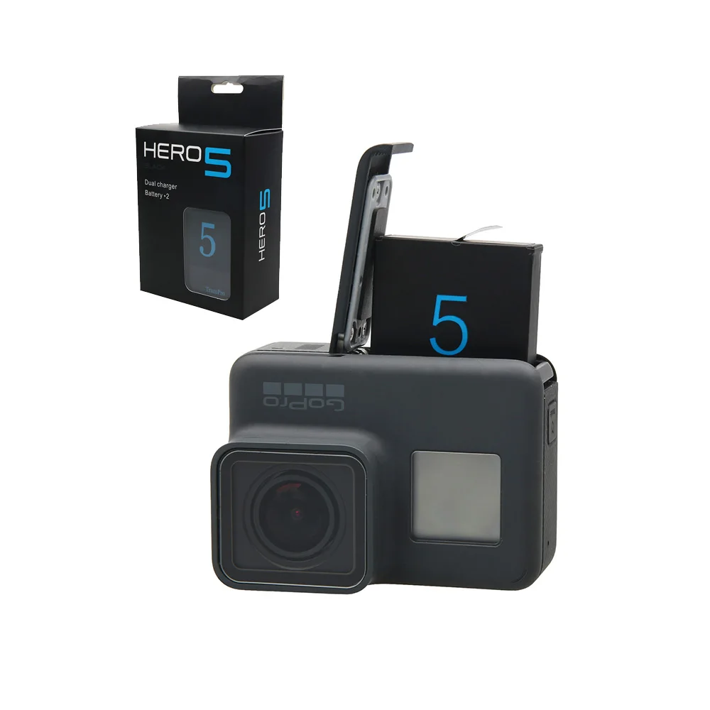 Аккумулятор Go Pro 2 шт. 1220 мАч + двойное зарядное устройство для gopro hero 5 6 7 8 Black