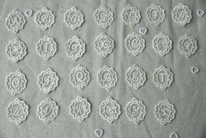 Английские слова тканевая паста DIY кружевное украшение Кружевная аппликация 26