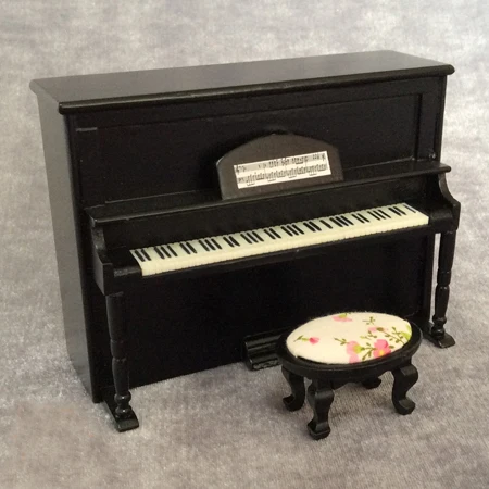 

G10-X089, детский подарок, игрушка, 1:12, кукольный домик, мини мебель, Миниатюрные аксессуары, вертикальный пианино, модель, розовый, белый, 1 шт.