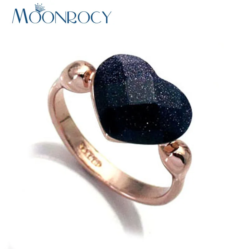 MOONROCY кольца с кристаллами в форме сердца, Прямая поставка, синие пески, черные, розовые, золотые цвета, ювелирные изделия с кристаллами, опт, для женщин, подарок для девушек